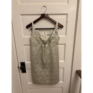 Anthropologie Beth Bowley Women's Gold Brocade Sleeveless Mini Dress‎ Size 4